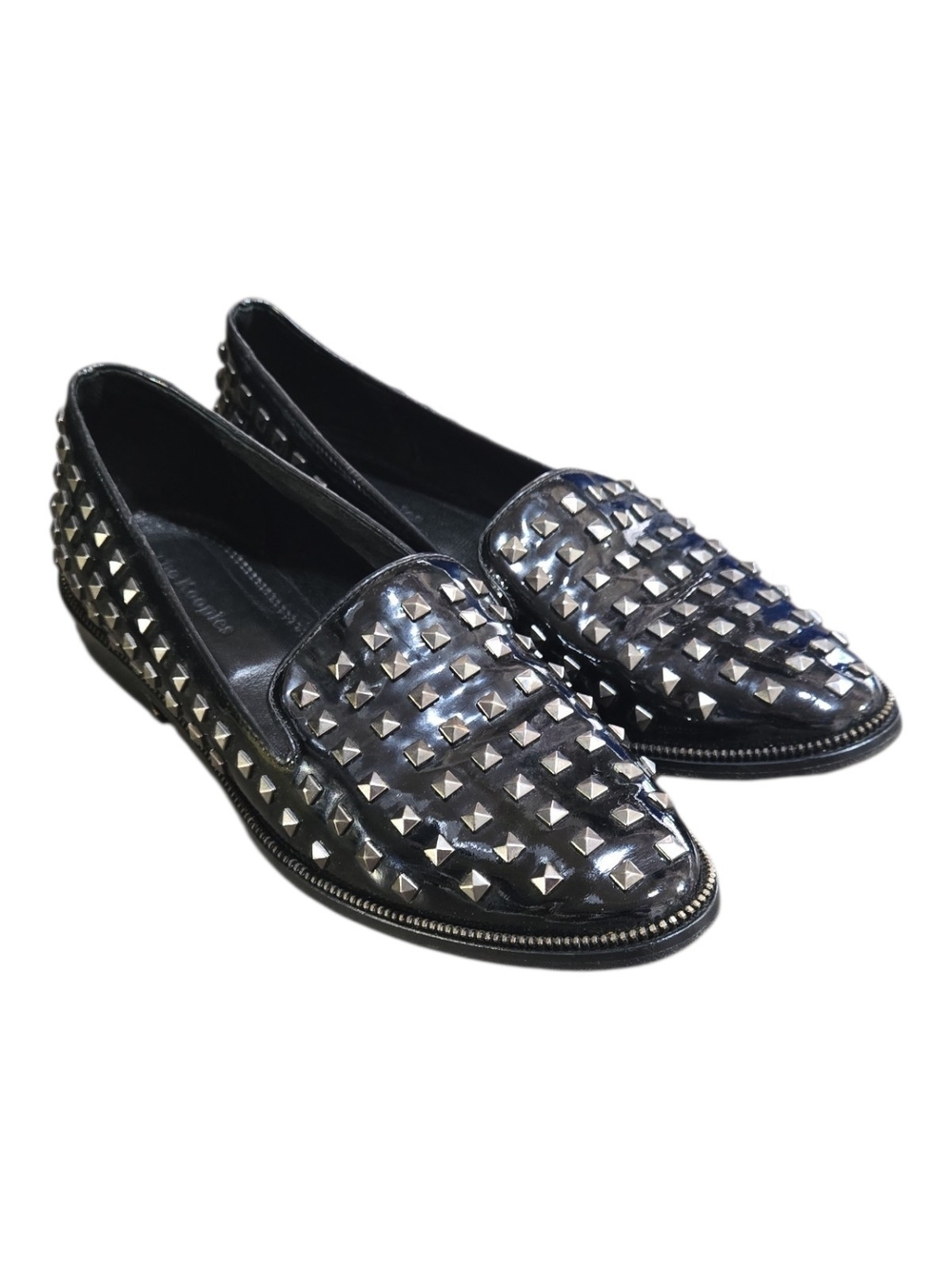 The Kooples Women’s Patent Leather Studded Black Loafers Size 39 US 8.5